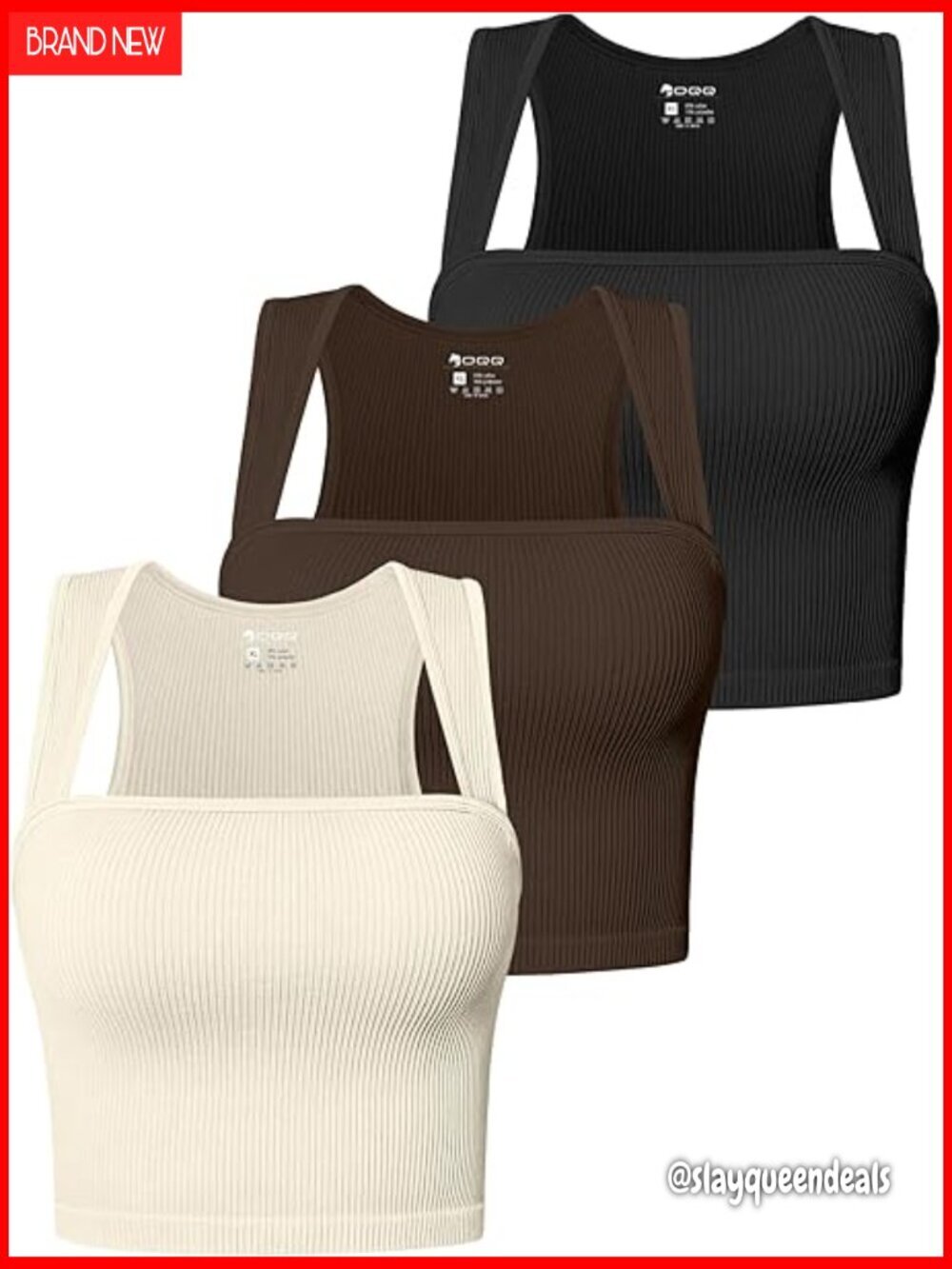 3 Pack Seamless Ribbed Crop Tank Tops, Moisture-Wicking Activewear